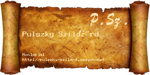 Pulszky Szilárd névjegykártya